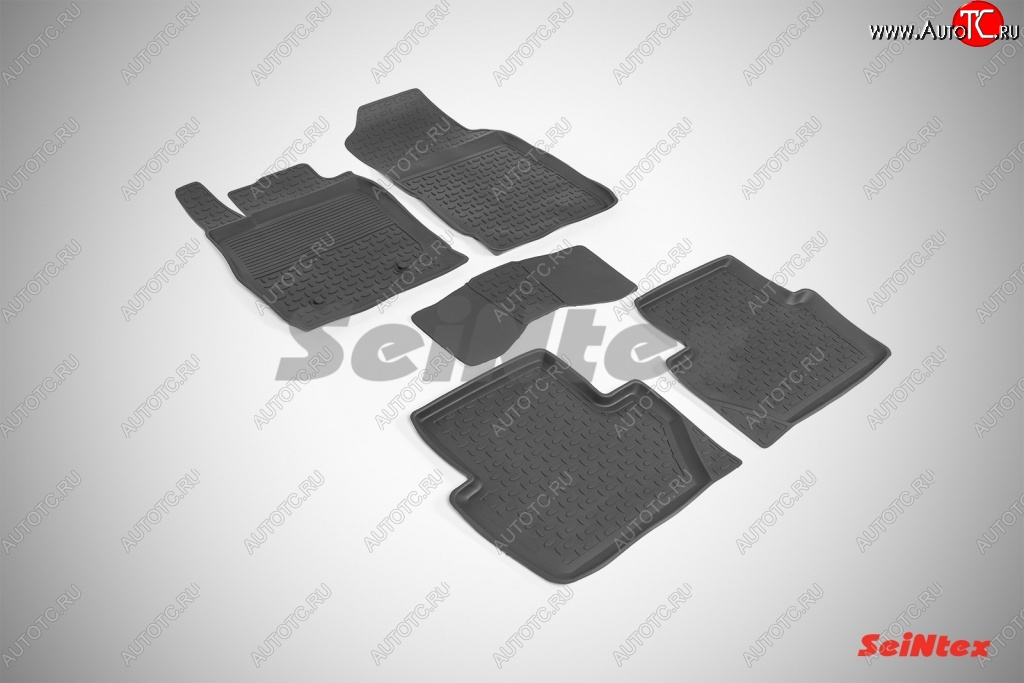 4 599 р. Износостойкие коврики в салон с высоким бортом SeiNtex Premium 4 шт. (резина)  Ford EcoSport (2013-2019)  с доставкой в г. Калуга