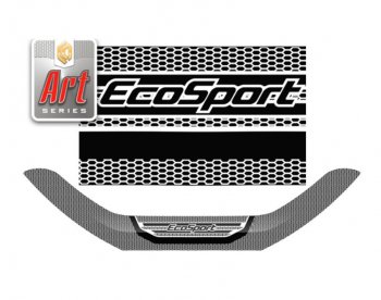 2 499 р. Дефлектора окон CA-Plastic  Ford EcoSport (2017-2024) (Серия Art серебро)  с доставкой в г. Калуга. Увеличить фотографию 1