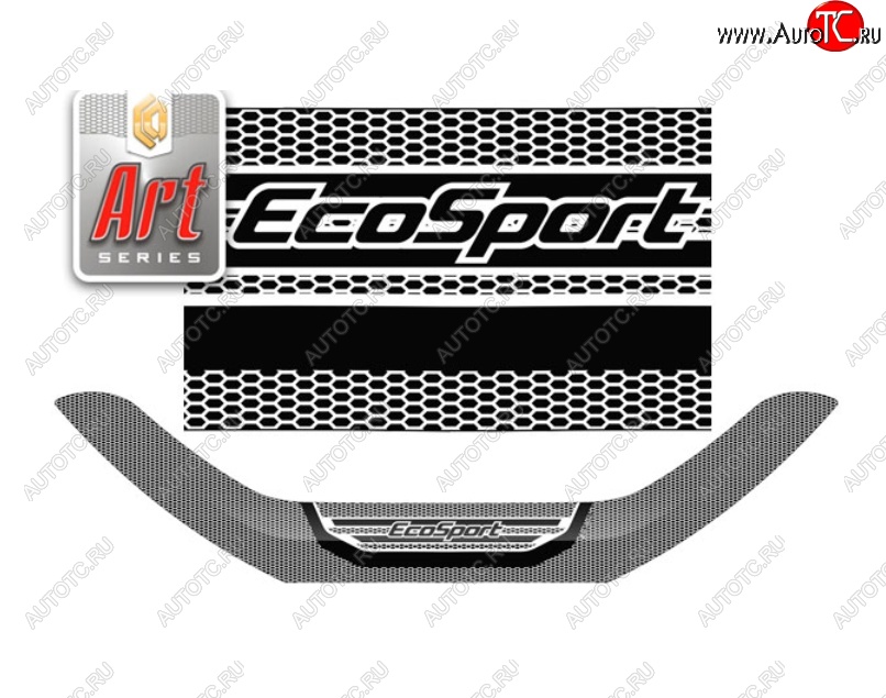2 499 р. Дефлектора окон CA-Plastic  Ford EcoSport (2017-2024) (Серия Art серебро)  с доставкой в г. Калуга