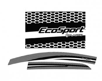 2 259 р. Дефлектора окон CA-Plastic  Ford EcoSport (2017-2024) (Серия Art белая)  с доставкой в г. Калуга. Увеличить фотографию 1