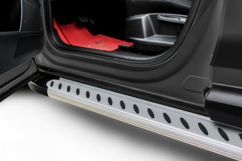 19 349 р. Пороги алюминиевые Slitkoff  Ford EcoSport (2017-2024) (Prestige Silver)  с доставкой в г. Калуга. Увеличить фотографию 1