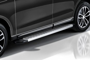 19 349 р. Пороги алюминиевые Slitkoff  Ford EcoSport (2017-2024) (Prestige Silver)  с доставкой в г. Калуга. Увеличить фотографию 2