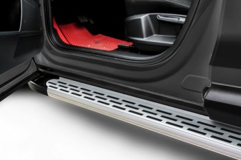 19 349 р. Пороги алюминиевые Slitkoff  Ford EcoSport (2017-2024) (Premium Silver)  с доставкой в г. Калуга. Увеличить фотографию 1