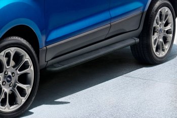 13 699 р. Пороги алюминиевые Slitkoff  Ford EcoSport (2017-2024) (Optima Black )  с доставкой в г. Калуга. Увеличить фотографию 1