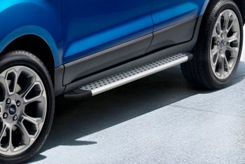 19 349 р. Пороги алюминиевые Slitkoff  Ford EcoSport (2017-2024) (Standart Silver)  с доставкой в г. Калуга. Увеличить фотографию 1