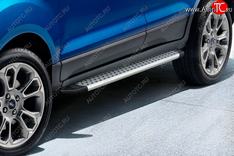 19 349 р. Пороги алюминиевые Slitkoff  Ford EcoSport (2017-2024) (Standart Silver)  с доставкой в г. Калуга