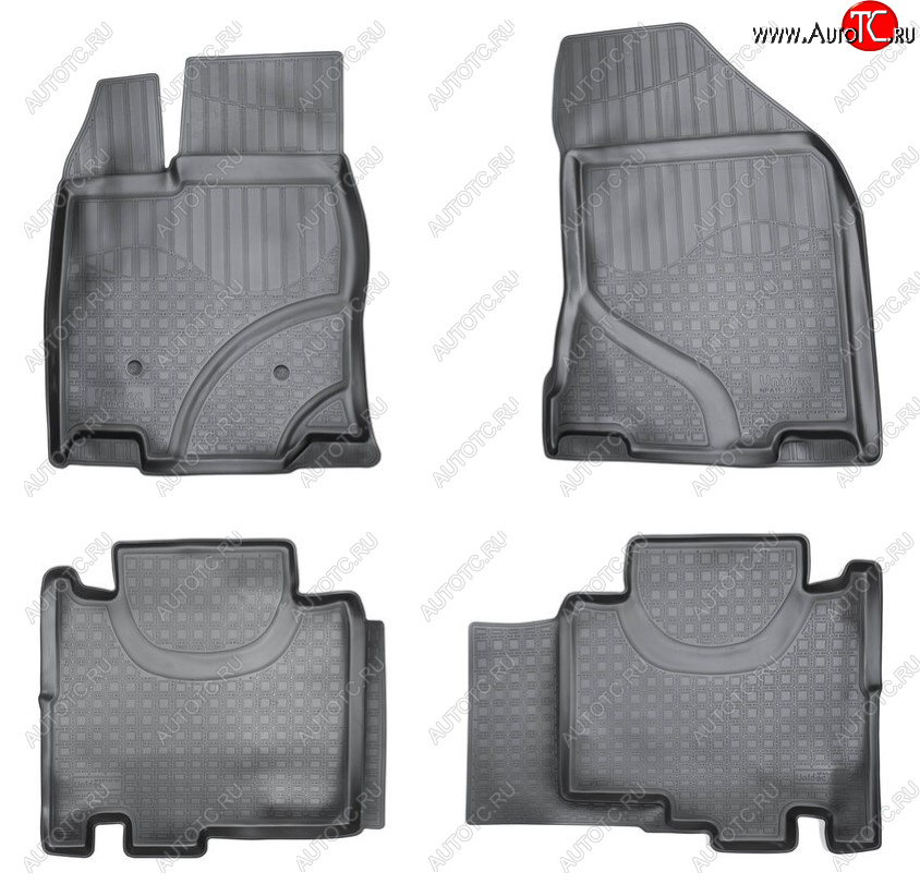 2 389 р. Комплект ковриков в салон Norplast Unidec  Ford Edge  2 (2015-2024) (Цвет: черный)  с доставкой в г. Калуга