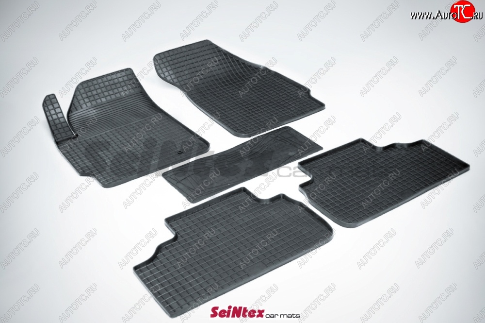 5 349 р. Износостойкие коврики в салон с рисунком Сетка SeiNtex Premium 4 шт. (резина)  Ford Escape  2 (2008-2012)  с доставкой в г. Калуга