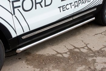 15 999 р. Защита порогов Slitkoff (d76 мм)  Ford Explorer  U502 (2015-2018) (Нержавейка, Полированная)  с доставкой в г. Калуга. Увеличить фотографию 1