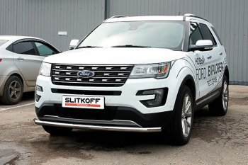 Защита переднего бампера Slitkoff (d57 мм) Ford (Форд) Explorer (Експлорер)  U502 (2015-2018) U502 1-ый рестайлинг, 5 дв.