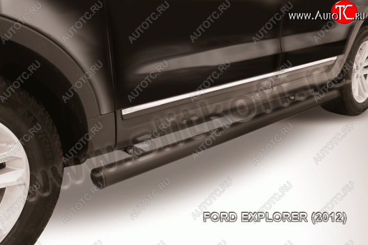 11 199 р. Защита порогов d76 труба Slitkoff  Ford Explorer  U502 (2010-2016) (Цвет: серебристый)  с доставкой в г. Калуга