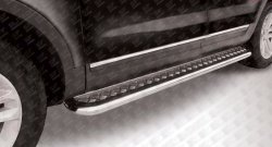 17 999 р. Широкая защита порогов Slitkoff (d57, с листом) Ford Explorer U502 дорестайлинг (2010-2016)  с доставкой в г. Калуга. Увеличить фотографию 1