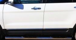 19 799 р. Защита порогов с пластиковыми вставками для ног из круглой трубы диаметром 76 мм Russtal  Ford Explorer  U502 (2010-2016) (Защита порогов с со скосами на торцах (вариант 1))  с доставкой в г. Калуга. Увеличить фотографию 10