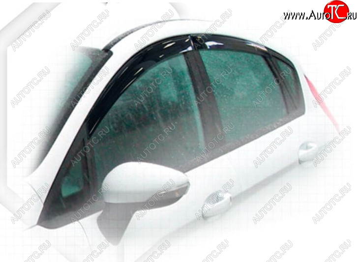 1 989 р. Дефлектора окон CA-Plastic  Ford Fiesta  6 (2008-2019) (Classic полупрозрачный, Без хром молдинга, Крепление только на скотч)  с доставкой в г. Калуга