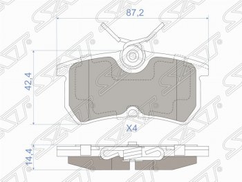 1 049 р. Колодки тормозные задние SAT Ford Focus 1 седан дорестайлинг (1998-2002)  с доставкой в г. Калуга. Увеличить фотографию 1
