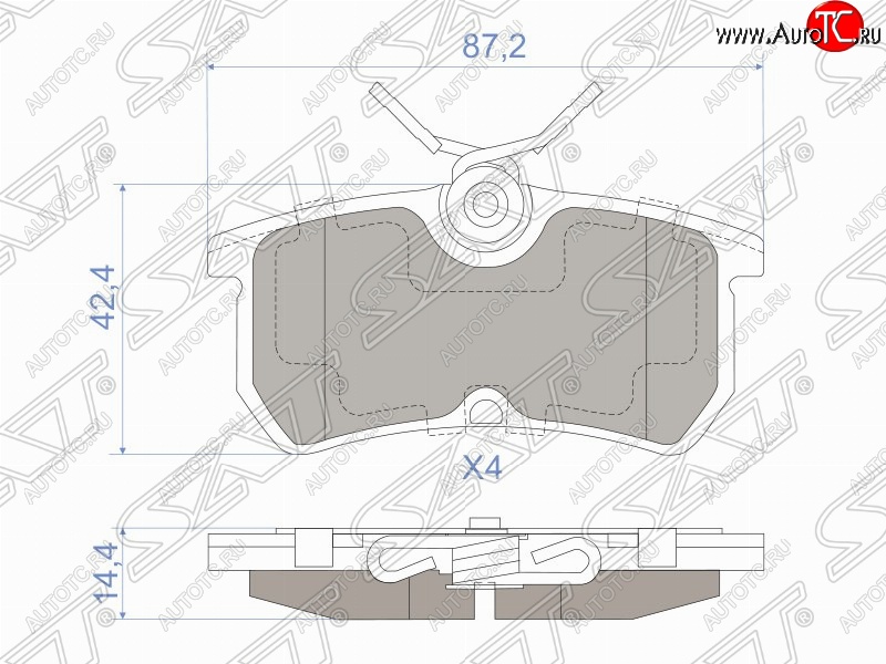 1 049 р. Колодки тормозные задние SAT Ford Focus 1 седан дорестайлинг (1998-2002)  с доставкой в г. Калуга