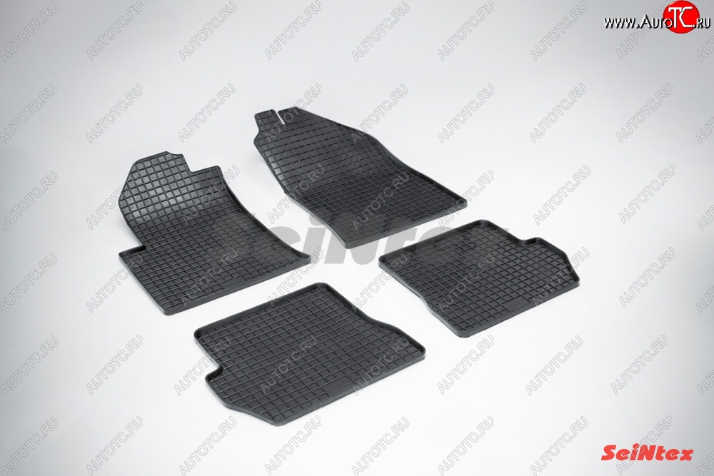 2 769 р. Износостойкие резиновые коврики в салон Сетка Seintex  Ford Fiesta  5 - Fusion  1  с доставкой в г. Калуга