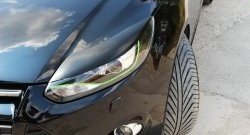 1 399 р. Реснички на фары RA  Ford Focus  3 (2010-2015) (Неокрашенные)  с доставкой в г. Калуга. Увеличить фотографию 2