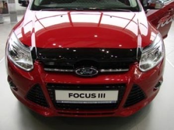 2 399 р. Дефлектор капота SIM Ford Focus 3 хэтчбэк дорестайлинг (2010-2015)  с доставкой в г. Калуга. Увеличить фотографию 1