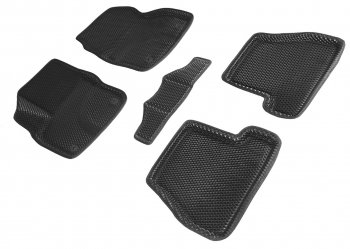 Коврики в салон EVA 3D РОМБ (полимер, AT) Ford Focus 3 хэтчбэк дорестайлинг (2010-2015)  (Черный, кант черный)