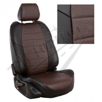 13 449 р. Чехлы сидений AUTOPILOT Экокожа (AmbienteTrend, задние спинка и сиденье 60/40)  Ford Focus  3 (2010-2019) (Черный + Шоколад)  с доставкой в г. Калуга. Увеличить фотографию 1