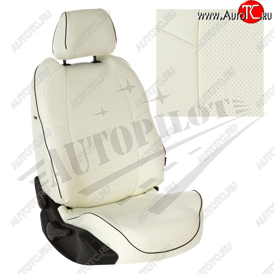 7 499 р. Чехлы сидений AUTOPILOT Экокожа (AmbienteTrend, задние спинка и сиденье 60/40)  Ford Focus  3 (2010-2019) (Белый + Белый)  с доставкой в г. Калуга