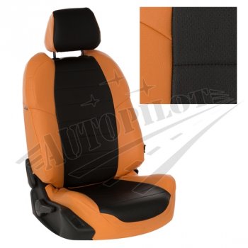 13 449 р. Чехлы сидений AUTOPILOT Экокожа (AmbienteTrend, задние спинка и сиденье 60/40)  Ford Focus  3 (2010-2019) (Оранжевый + Черный)  с доставкой в г. Калуга. Увеличить фотографию 1