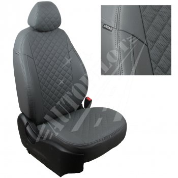7 799 р. Чехлы сидений AUTOPILOT Экокожа Ромб (AmbienteTrend, задние спинка и сиденье 60/40)  Ford Focus  3 (2010-2019) (Серый + Серый)  с доставкой в г. Калуга. Увеличить фотографию 1