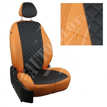 13 999 р. Чехлы сидений AUTOPILOT Экокожа Ромб (AmbienteTrend, задние спинка и сиденье 60/40)  Ford Focus  3 (2010-2019) (Оранжевый + Черный)  с доставкой в г. Калуга. Увеличить фотографию 1