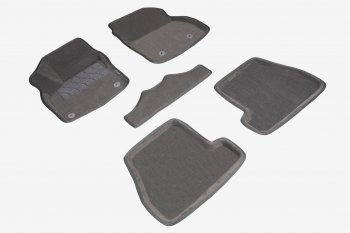 4 389 р. Коврики в салон SEINTEX 3D ВОРС (комплект) Ford Focus 3 седан рестайлинг (2014-2019) (Цвет: серый)  с доставкой в г. Калуга. Увеличить фотографию 1