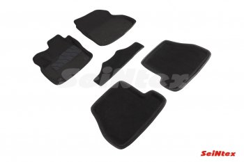 4 799 р. Комплект 3D ковриков в салон (ворсовые / чёрные) (МКПП) Seintex  Ford Focus  3 (2014-2019)  с доставкой в г. Калуга. Увеличить фотографию 1