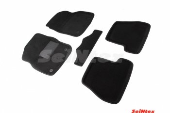 Комплект 3D ковриков в салон (АКПП) Seintex Ford Focus 3 хэтчбэк дорестайлинг (2010-2015)  (Чёрный)