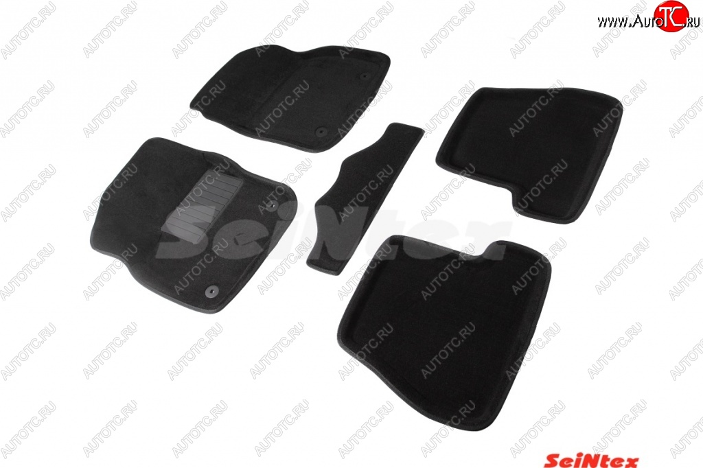 4 799 р. Комплект 3D ковриков в салон (АКПП) Seintex  Ford Focus  3 (2010-2015) (Чёрный)  с доставкой в г. Калуга