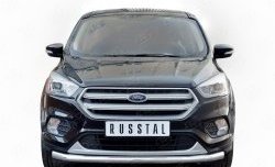 11 999 р. Защита переднего бампера (Ø63 мм, нержавейка) Russtal  Ford Kuga  2 (2016-2019)  с доставкой в г. Калуга. Увеличить фотографию 1