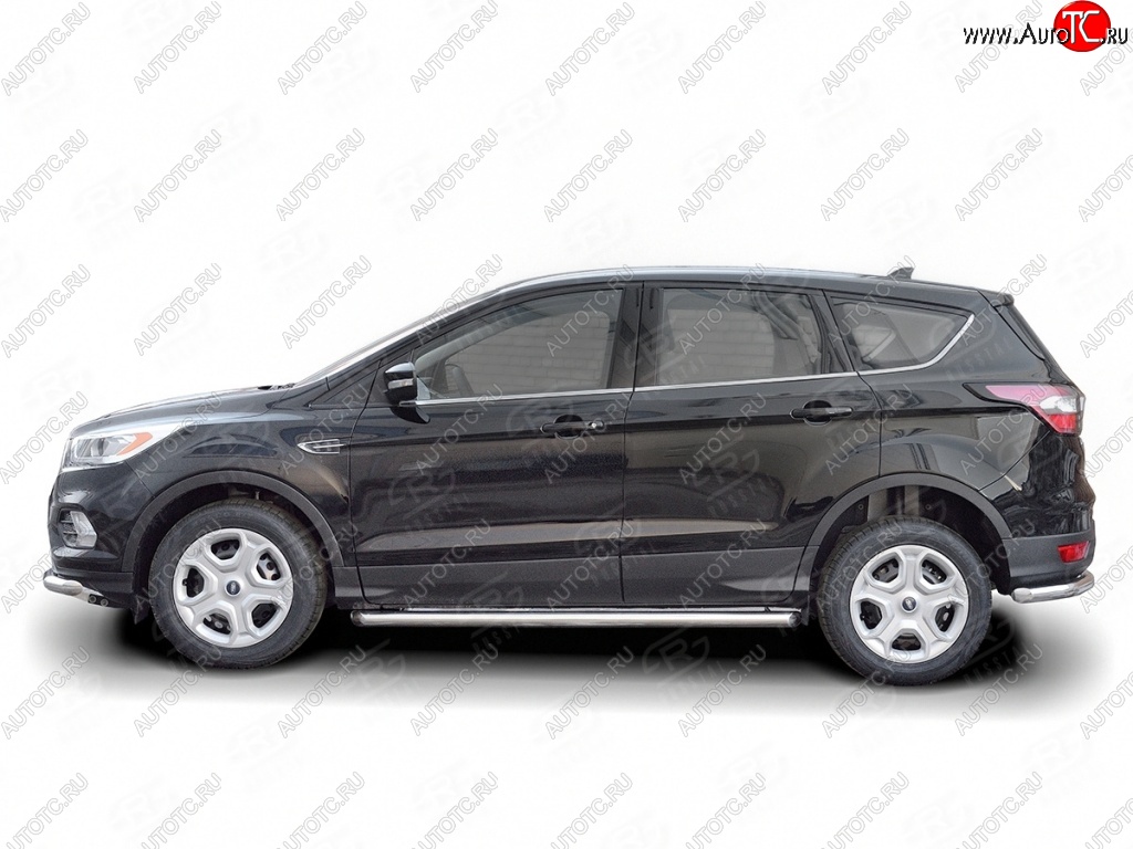 17 399 р. Защита порогов из круглой трубы диаметром 63 мм SLITKOFF  Ford Kuga  2 (2016-2019) рестайлинг  с доставкой в г. Калуга