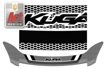 2 599 р. Дефлектор капота CA-Plastiс  Ford Kuga  1 (2008-2013) (Серия Art графит)  с доставкой в г. Калуга. Увеличить фотографию 1