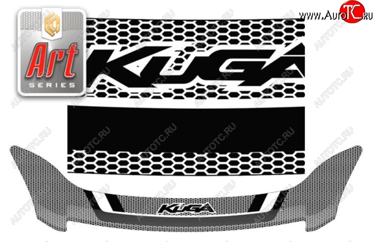 2 599 р. Дефлектор капота CA-Plastiс  Ford Kuga  1 (2008-2013) (Серия Art графит)  с доставкой в г. Калуга