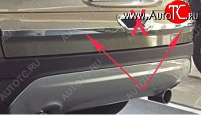 2 399 р. Нижняя накладка на крышку багажника СТ Ford Kuga 2 дорестайлинг (2013-2016)  с доставкой в г. Калуга