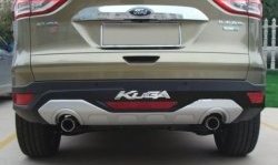6 949 р. Накладка на задний бампер CT Ford Kuga 2 дорестайлинг (2013-2016) (Неокрашенная)  с доставкой в г. Калуга. Увеличить фотографию 1