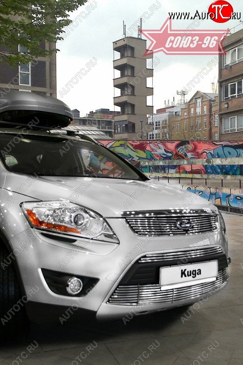 5 579 р. Декоративная вставка воздухозаборника в бампер Souz-96 Ford Kuga 1 (2008-2013)  с доставкой в г. Калуга