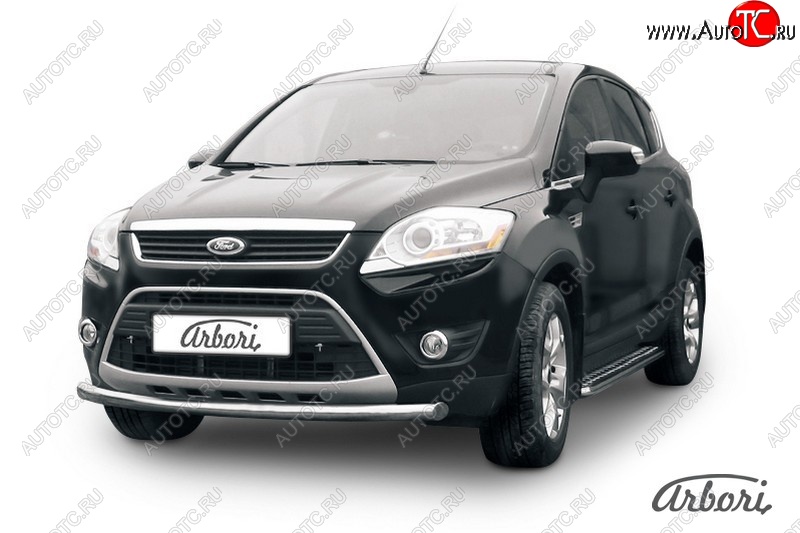 9 899 р. Защита переднего бампера Arbori (нержавейка, 1 труба d57mm) Ford Kuga 1 (2008-2013)  с доставкой в г. Калуга