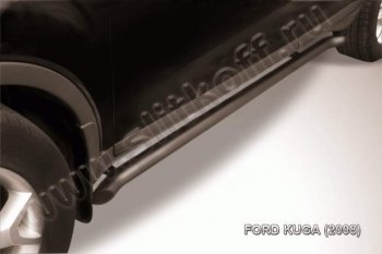 8 799 р. Защита порогов d57 Slitkoff (труба)  Ford Kuga  1 (2008-2013) (Цвет: серебристый)  с доставкой в г. Калуга. Увеличить фотографию 1