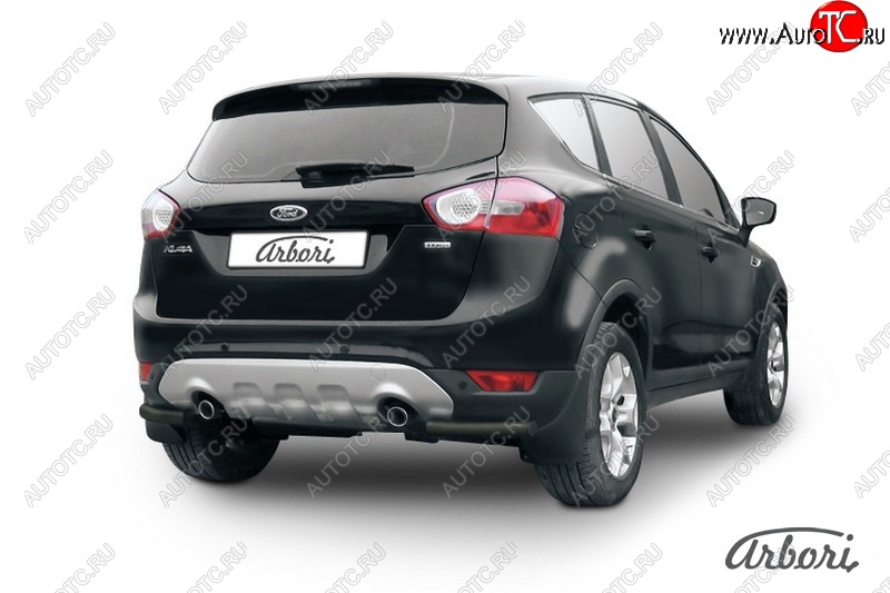 7 019 р. Защита заднего бампера Arbori (уголки, черная, 1 труба d57 mm). Ford Kuga 1 (2008-2013)  с доставкой в г. Калуга