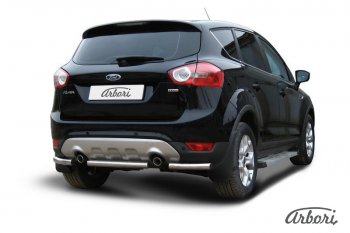 6 389 р. Защита заднего бампера Arbori (нержавейка, 1 труба d57 mm). Ford Kuga 1 (2008-2013)  с доставкой в г. Калуга. Увеличить фотографию 2