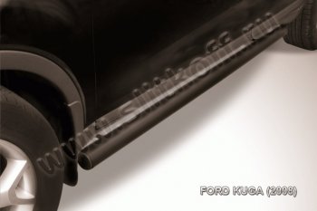 8 349 р. Защита порогов d76 труба Slitkoff Ford Kuga 2 дорестайлинг (2013-2016) (Цвет: серебристый)  с доставкой в г. Калуга. Увеличить фотографию 1