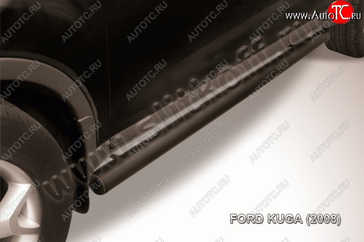 8 349 р. Защита порогов d76 труба Slitkoff  Ford Kuga  2 (2013-2016) (Цвет: серебристый)  с доставкой в г. Калуга