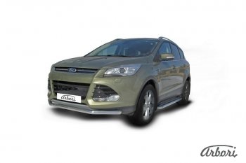 12 869 р. Защита переднего бампера Arbori (нержавейка, 1 труба d57 mm) Ford Kuga 2 дорестайлинг (2013-2016)  с доставкой в г. Калуга. Увеличить фотографию 2