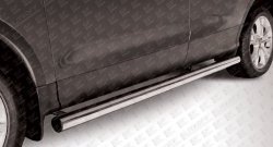11 949 р. Защита порогов из круглой трубы диаметром 76 мм Slitkoff  Ford Kuga  2 (2013-2016) (Нержавейка, Полированная)  с доставкой в г. Калуга. Увеличить фотографию 1