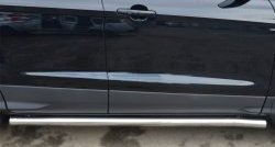 13 849 р. Защита порогов из круглой трубы диаметром 63 мм Russtal  Ford Kuga  2 (2013-2016) (Защита порогов с со скосами на торцах (вариант 1))  с доставкой в г. Калуга. Увеличить фотографию 9