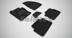 Износостойкие коврики в салон SeiNtex Premium 3D 4 шт. (ворсовые, черные) Ford Kuga 2 дорестайлинг (2013-2016)